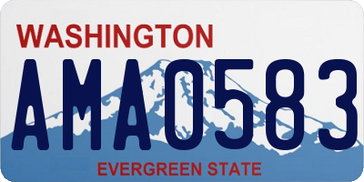 WA license plate AMA0583