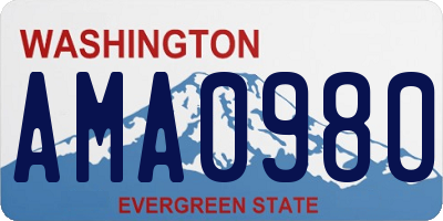 WA license plate AMA0980