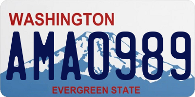 WA license plate AMA0989