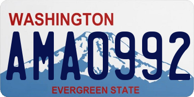WA license plate AMA0992