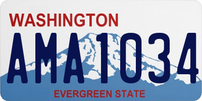 WA license plate AMA1034