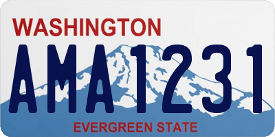 WA license plate AMA1231