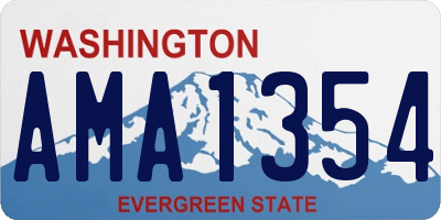 WA license plate AMA1354