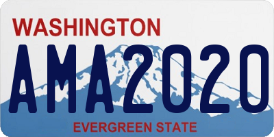 WA license plate AMA2020