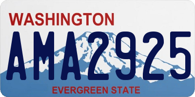 WA license plate AMA2925