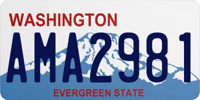 WA license plate AMA2981