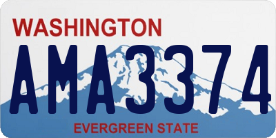 WA license plate AMA3374