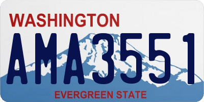 WA license plate AMA3551