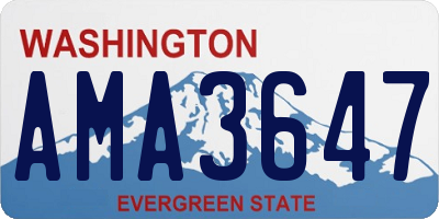 WA license plate AMA3647