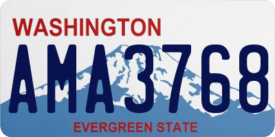 WA license plate AMA3768