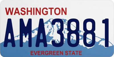 WA license plate AMA3881