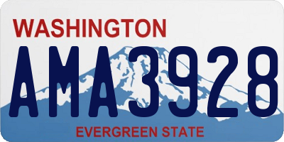 WA license plate AMA3928