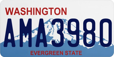 WA license plate AMA3980