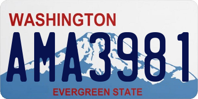 WA license plate AMA3981