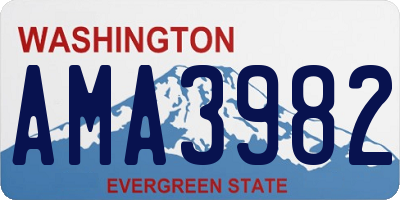 WA license plate AMA3982