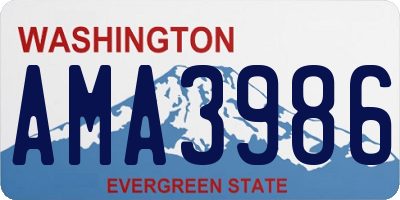 WA license plate AMA3986