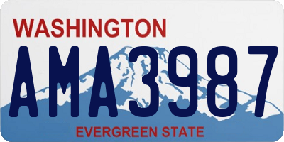 WA license plate AMA3987