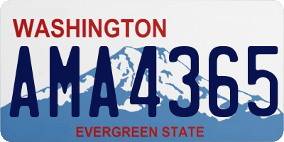 WA license plate AMA4365