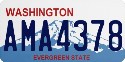 WA license plate AMA4378