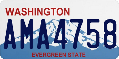 WA license plate AMA4758