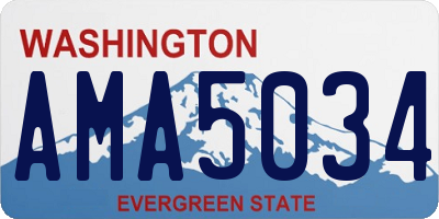 WA license plate AMA5034
