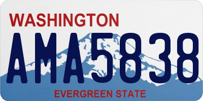 WA license plate AMA5838