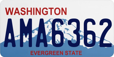 WA license plate AMA6362