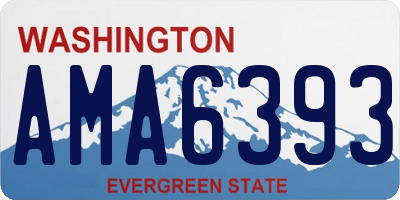 WA license plate AMA6393