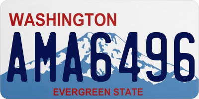 WA license plate AMA6496