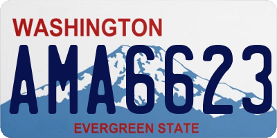 WA license plate AMA6623