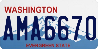 WA license plate AMA6670