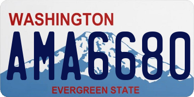 WA license plate AMA6680