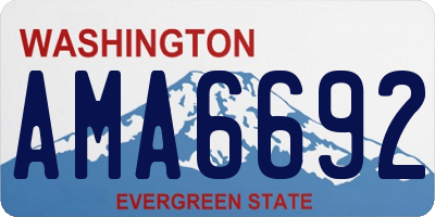 WA license plate AMA6692