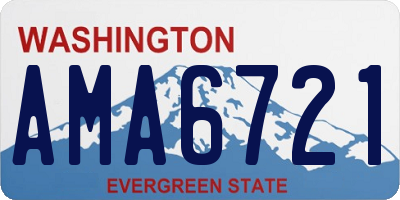 WA license plate AMA6721