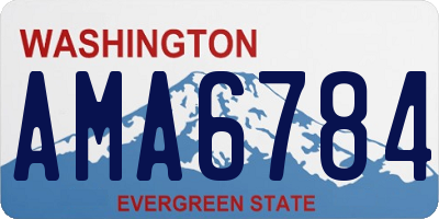 WA license plate AMA6784
