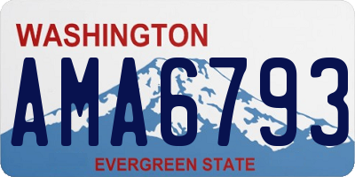 WA license plate AMA6793