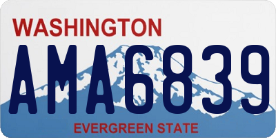 WA license plate AMA6839