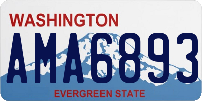 WA license plate AMA6893