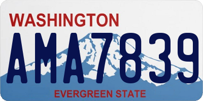 WA license plate AMA7839