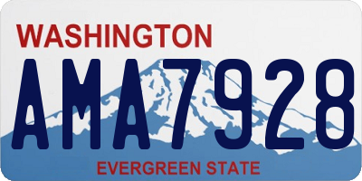 WA license plate AMA7928