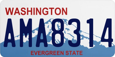 WA license plate AMA8314