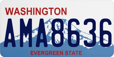 WA license plate AMA8636