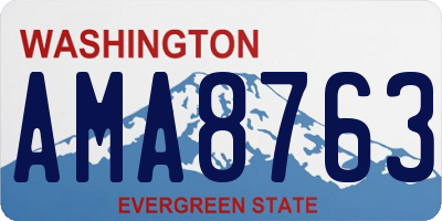 WA license plate AMA8763
