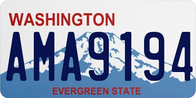 WA license plate AMA9194