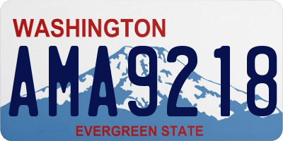 WA license plate AMA9218