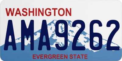 WA license plate AMA9262