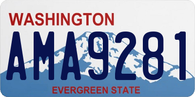 WA license plate AMA9281