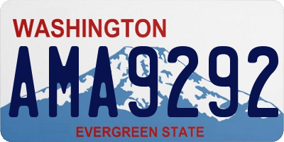 WA license plate AMA9292