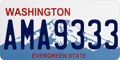 WA license plate AMA9333