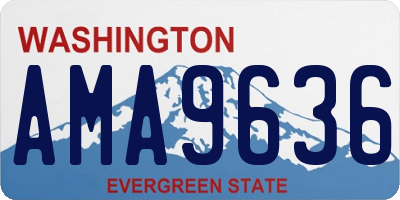 WA license plate AMA9636